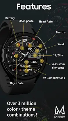 MD312 Hybrid watch face screenshot 5