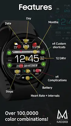 MD313 Digital Watch Face screenshot 2