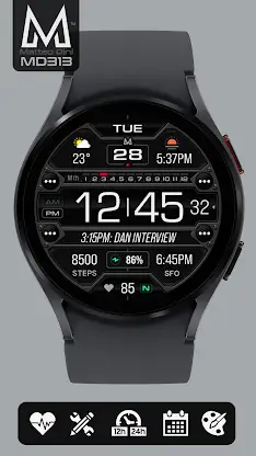 MD313 Digital Watch Face screenshot 1
