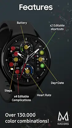 MD315 Analog Watch Face screenshot 3