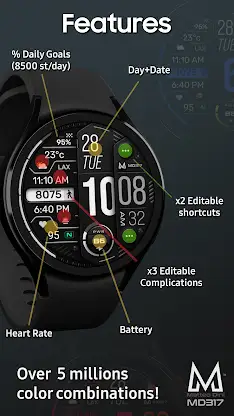 MD317 Digital Watch Face screenshot 6