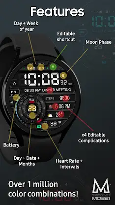 MD321 Digital Watch Face screenshot 3