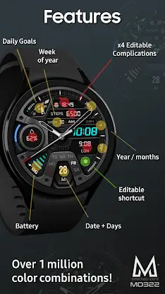 MD322 Analog watch face screenshot 4