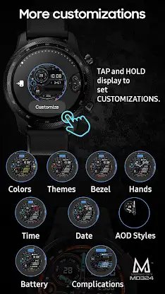 MD324 Hybrid watch face screenshot 3