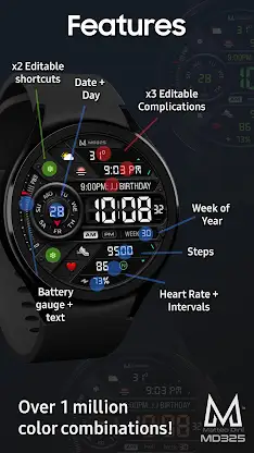 MD325 Digital Sport Watch Face screenshot 5