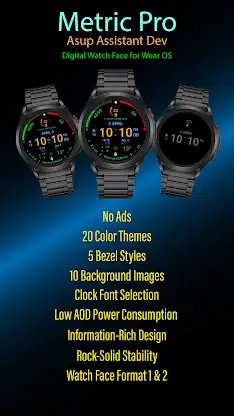 Metric Pro: Watch Face Wear OS screenshot 1