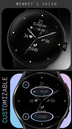 Minimal Black v14 Watch Face screenshot 3