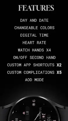 Minimal Black v29 watch face screenshot 6