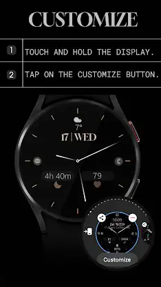 Minimal Black v29 watch face screenshot 7