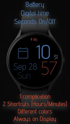 Minimalism 5 Digital watchface screenshot 2
