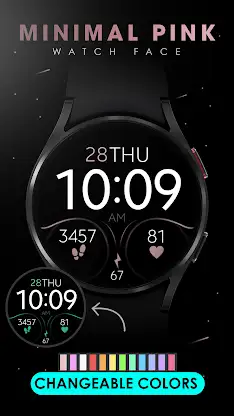 Minimal Pink simple watch face screenshot 3