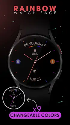 Minimal Rainbow watch face screenshot 2