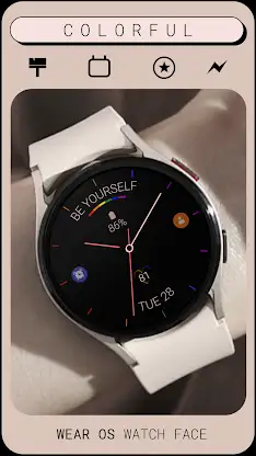 Minimal Rainbow watch face screenshot 4