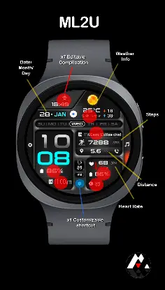 ML2U 380 Tactical Watch Face screenshot 2