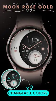 Moon Rose Gold v2 watch face screenshot 4