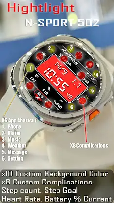 N-SPORT502 Digital Watch Face screenshot 3
