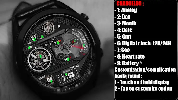 N-SPORT507 Mechal Watch Face screenshot 8