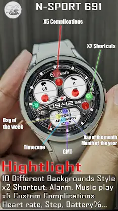 N-SPORT691 Analog Digital Face screenshot 3