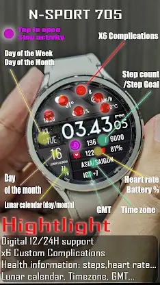 N-SPORT705 Digital Infor Watch screenshot 3