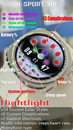 N-SPORT718 Hybird Colors Watch screenshot 3