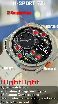 N-SPORT 721 Hybird Watch Face screenshot 3