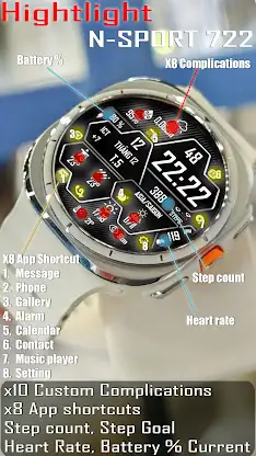 N-SPORT722 Digital Watch Face screenshot 3