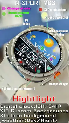 N-SPORT763 Weather Hybird Face screenshot 3