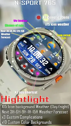N-SPORT765 Digital Watch Face screenshot 4