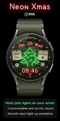 Neon Xmas - digital watch face screenshot 2