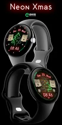 Neon Xmas - digital watch face screenshot 6