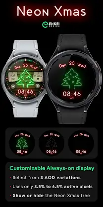 Neon Xmas - digital watch face screenshot 4