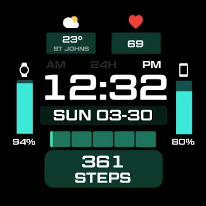 Night ver 73 - watch face screenshot 2