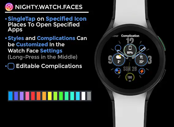 Nighty Analog 19 - watch face screenshot 6