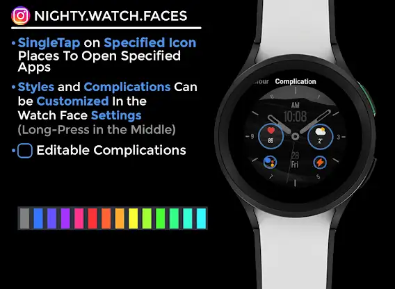 Nighty Minimal 08 - watch face screenshot 6