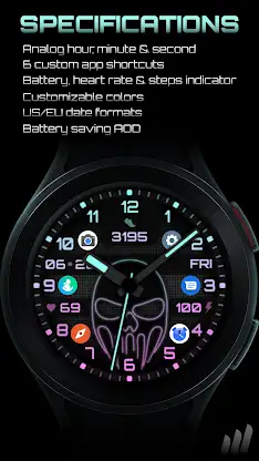 NW Neon Skelet Watch Face screenshot 3
