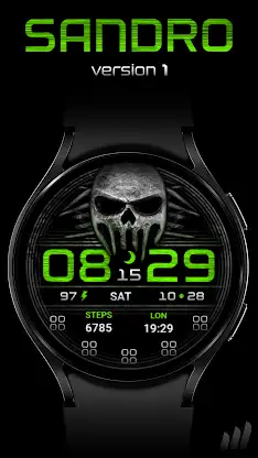 NW Skull Wear OS Watch Face screenshot 1