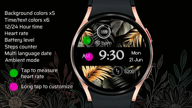 Flora Elegant Design Watchface screenshot 2