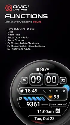 Digital Watch Face - OMG 02 screenshot 2