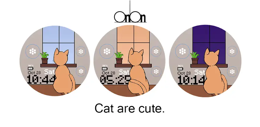 OniOn watchface cat pixel screenshot 2
