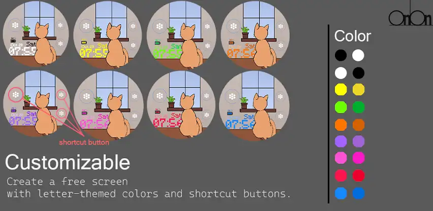 OniOn watchface cat pixel screenshot 5