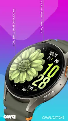 Flower Animated Watch Face 033 screenshot 3