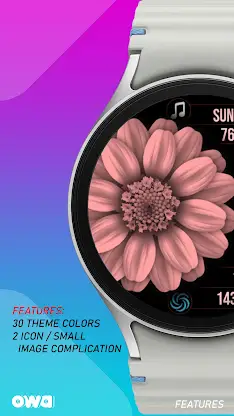 Flower Animated Watch Face 033 screenshot 2