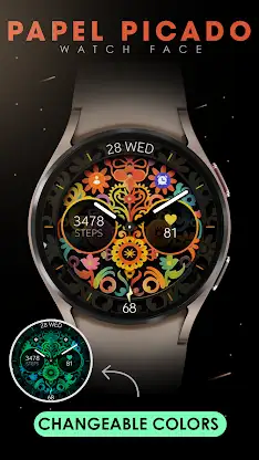 Papel picado analog watch face screenshot 4