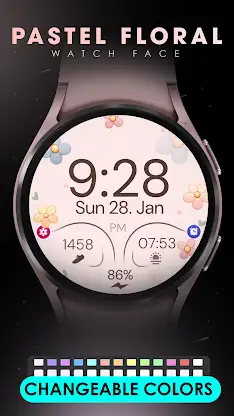 Pastel Floral Watch Face screenshot 3