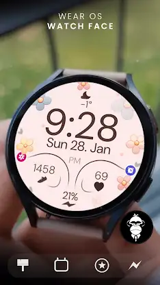 Pastel Floral Watch Face screenshot 1