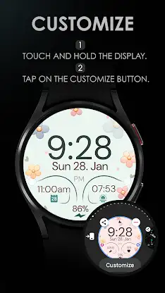 Pastel Floral Watch Face screenshot 8