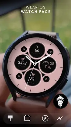 Pink pastel analog watch face screenshot 1