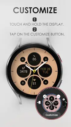Pink pastel analog watch face screenshot 4