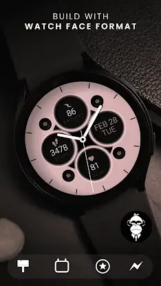 Pink pastel analog watch face screenshot 2