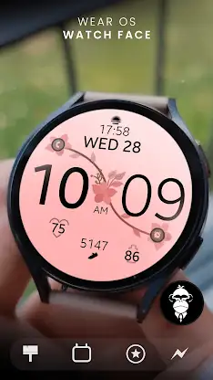 Pink Bloom Digital Watch Face screenshot 1